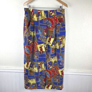 Howard Wolf Women's Vintage New Age Tarot Card Colorful Patterned Skirt Size 12